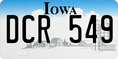 IA license plate DCR549
