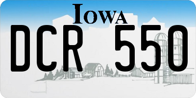 IA license plate DCR550