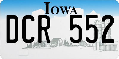 IA license plate DCR552