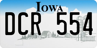 IA license plate DCR554