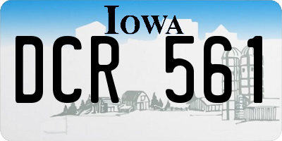 IA license plate DCR561