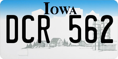 IA license plate DCR562