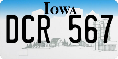 IA license plate DCR567