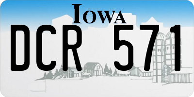 IA license plate DCR571