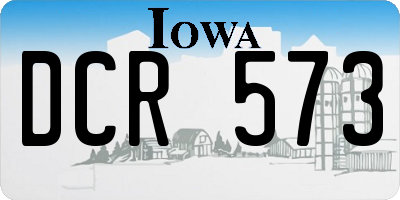 IA license plate DCR573