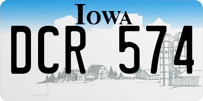 IA license plate DCR574