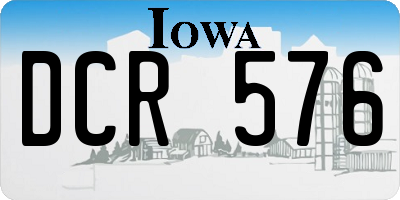 IA license plate DCR576