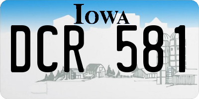 IA license plate DCR581