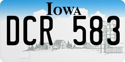 IA license plate DCR583