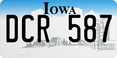IA license plate DCR587