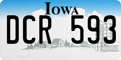 IA license plate DCR593