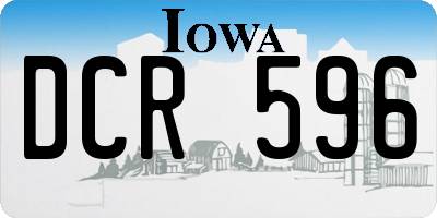 IA license plate DCR596