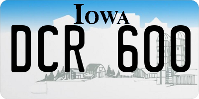 IA license plate DCR600