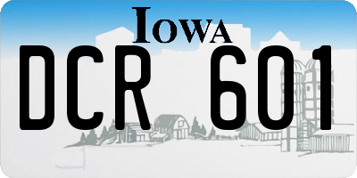 IA license plate DCR601