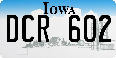 IA license plate DCR602