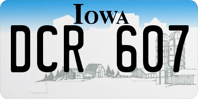 IA license plate DCR607