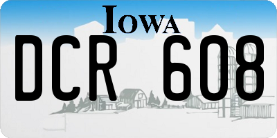 IA license plate DCR608