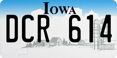 IA license plate DCR614