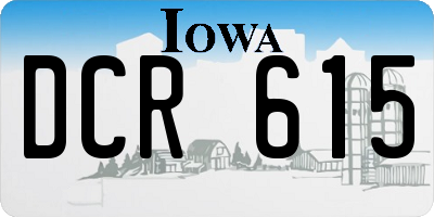 IA license plate DCR615