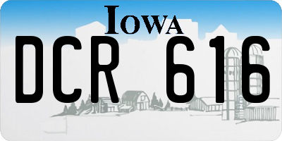IA license plate DCR616