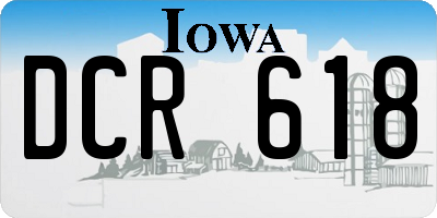 IA license plate DCR618