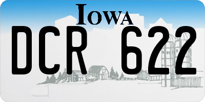 IA license plate DCR622