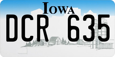 IA license plate DCR635