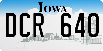 IA license plate DCR640