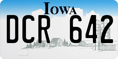 IA license plate DCR642