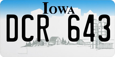 IA license plate DCR643
