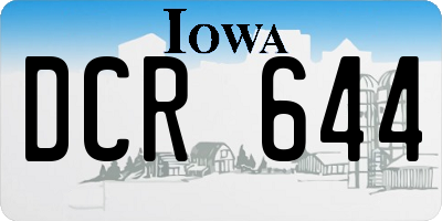 IA license plate DCR644