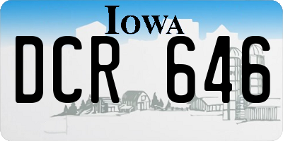 IA license plate DCR646