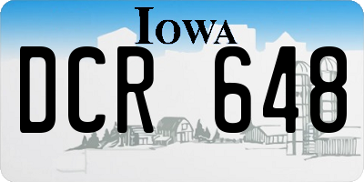 IA license plate DCR648