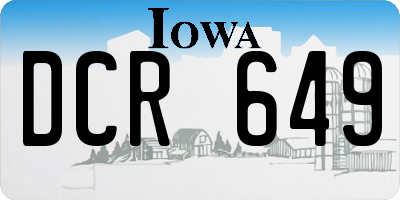 IA license plate DCR649