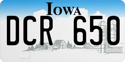 IA license plate DCR650