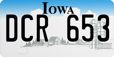 IA license plate DCR653