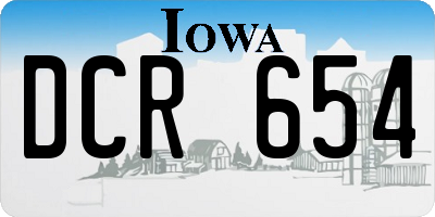 IA license plate DCR654