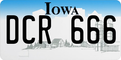 IA license plate DCR666