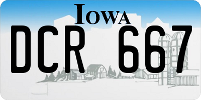 IA license plate DCR667