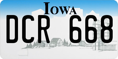 IA license plate DCR668