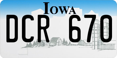 IA license plate DCR670