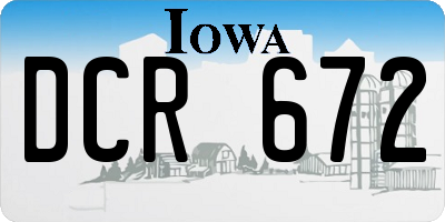 IA license plate DCR672