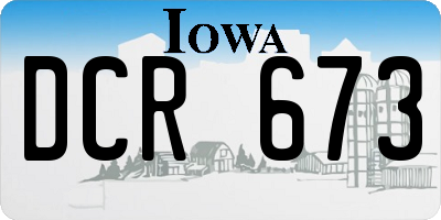 IA license plate DCR673