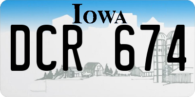 IA license plate DCR674