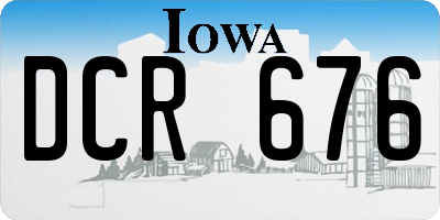 IA license plate DCR676