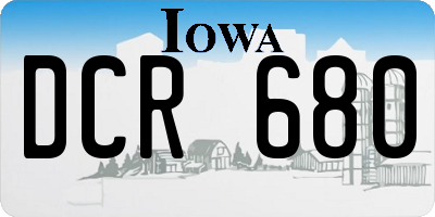IA license plate DCR680