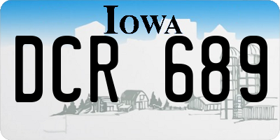 IA license plate DCR689