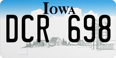 IA license plate DCR698