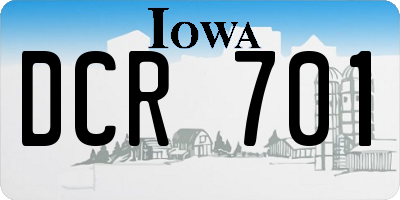 IA license plate DCR701