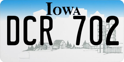 IA license plate DCR702